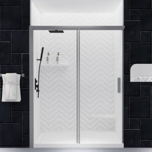 Anhe Shower Wall seamless white shower panel in modern bathroom