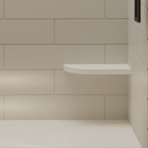 Anhe Shower Wall seamless white shower panel in modern bathroom