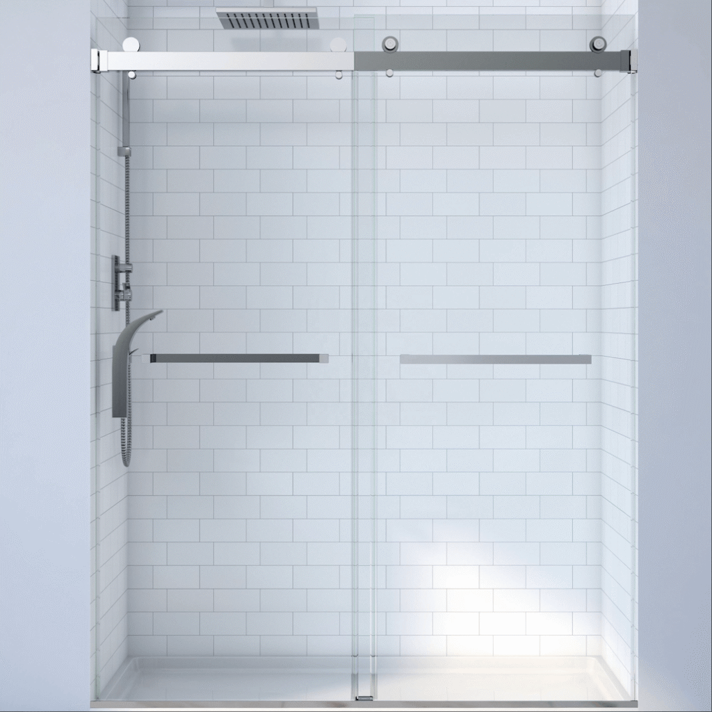 Anhe Shower Wall seamless white shower panel in modern bathroom