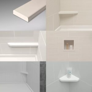 Anhe Shower Wall seamless white shower panel in modern bathroom